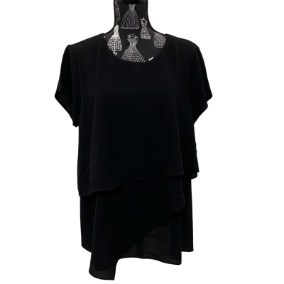 Liz Jordan Womens  Size 16 Short Sleeve Top Black  BNWT