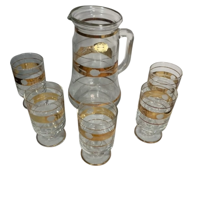 Vintage - style gold gilt drinkware set 