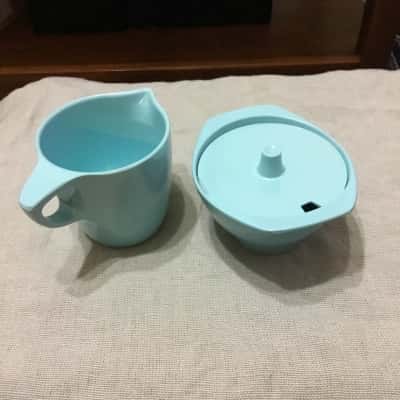 Boonton Somerset Turquoise Blue Milk and Sugar Bowl