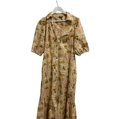 City Chic Womens  Size XS Casual Dress Beige 
