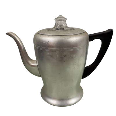 Swan Brand Savoy 2.5 Pint Coffee Percolator, Aluminium, Made in England, Well Used