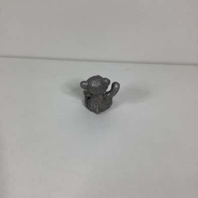 Vintage February birthstone pewter bear