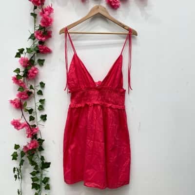 Zara Womens Halter Neck Dress Size XL Pink  