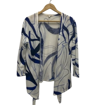 Noni B Women's Size S Open Cardigan Navy Blue / Off White 