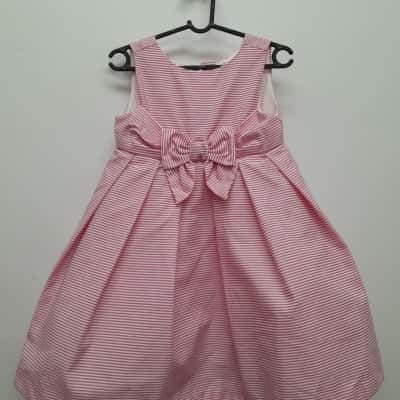  Janie and Jack Kids size 2 Pink  / Striped / White Dress 