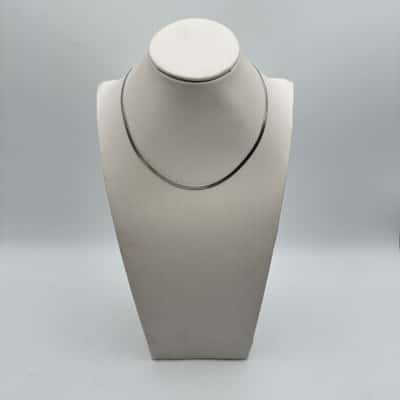 Flat Silver Tone Necklace