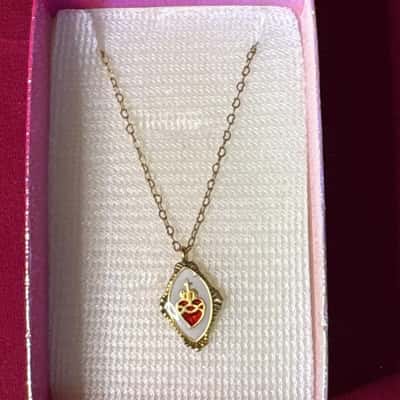 Women's Enchanting Scared Heart Reverse Pendant Necklace 