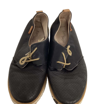 Easy Steps Jigsaw Sneaker in Black Leather Women's Size 39