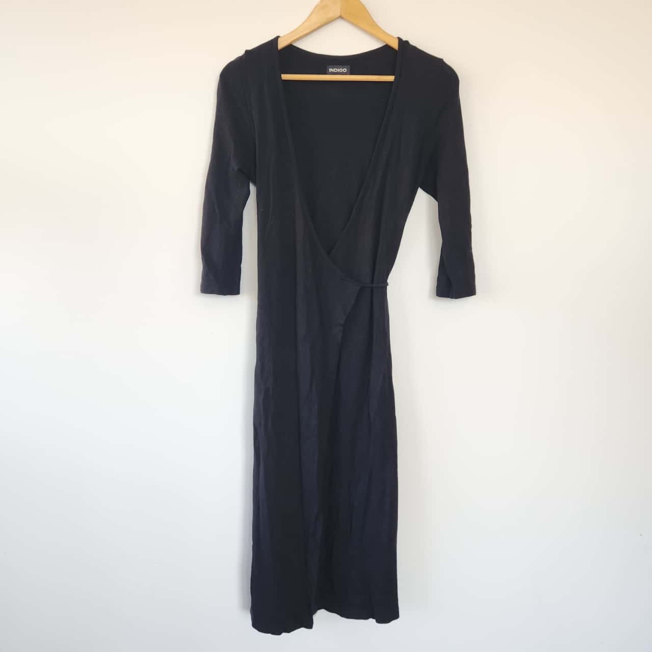 4510875 Indigo Double-Breasted Wrap Dress