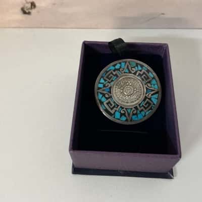 RARE FIND 925 Mayan Calendar Brooch 