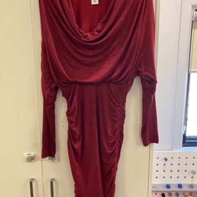 Fresh Soul Womens  Size 12 Casual Dress Maroon 