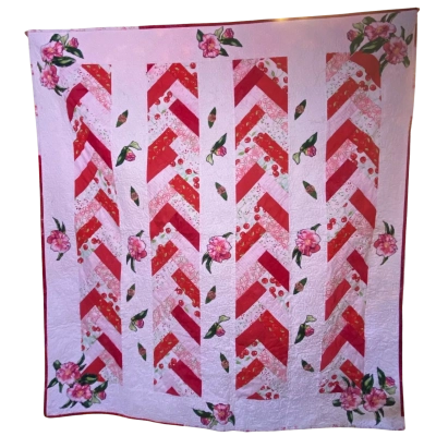 Patchwork Quilt Red/ Floral Design