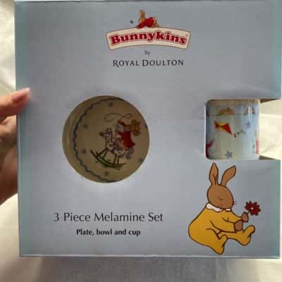BUNNYKINS BY Royal Doulton Kids 3 piece Melamine set