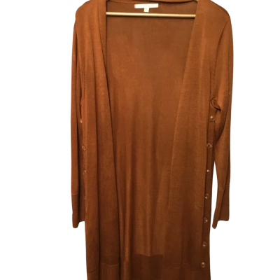 Noni B Womens  Size XL Button-down Longline Cardigan Brown / Burnt Orange 