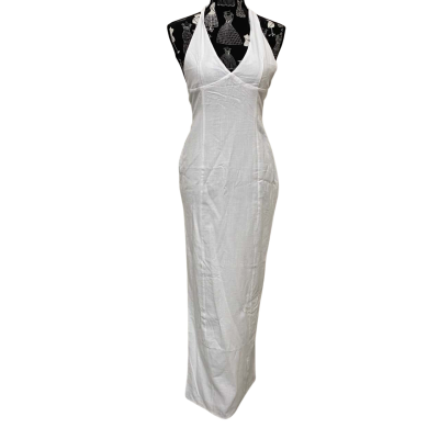 White Fox Womens  Size S Halter Neck Dress White BNWT