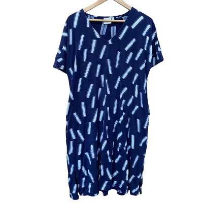 ELK Navy Blue/White Patterned Dress Size M/L