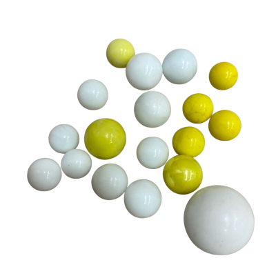 Vintage Marbles Yellow, white (various sizes) 18 in total