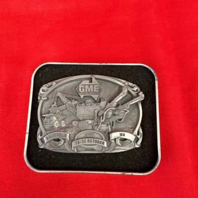  Men's Vintge Open-Cut  Mining Themed Pewter Belt Buckle GME Kalgoolie