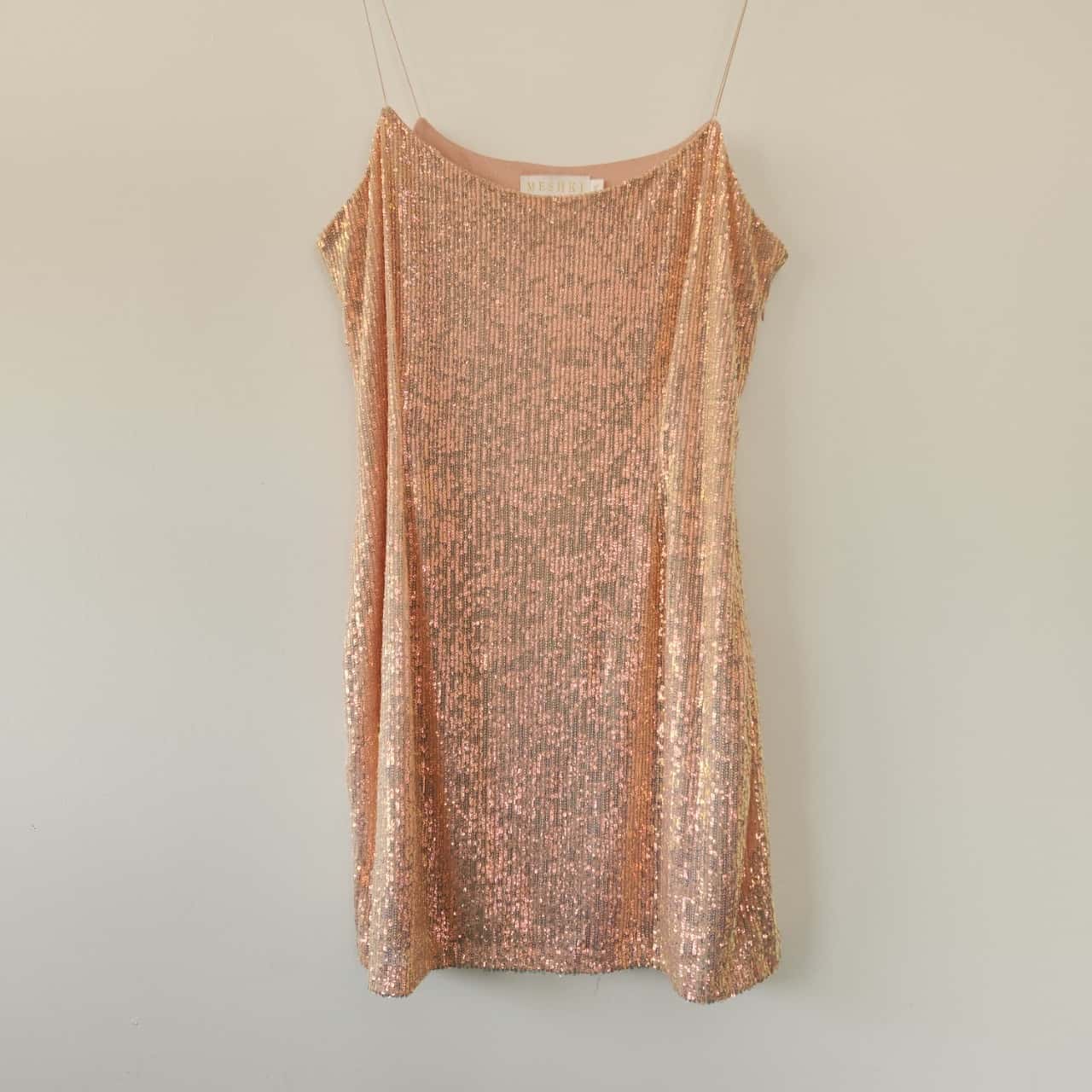 Meshki Pink Sequin Holographic Mini Party Dress Size 14 / XL (s) - Used As  New | Salvos Stores