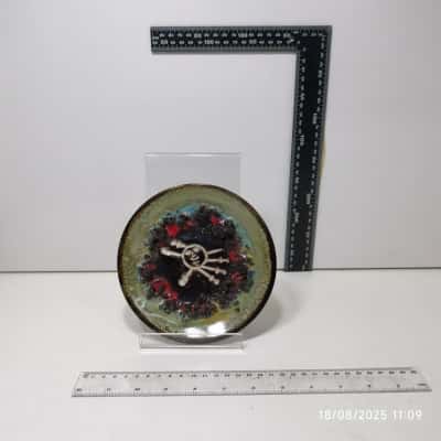 Handmade Ornamental Drip Plate Earthy Sunny Vintage 