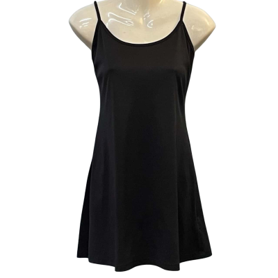 Stella Womens Size 14 Mini/Shoestring Strap Dress Black