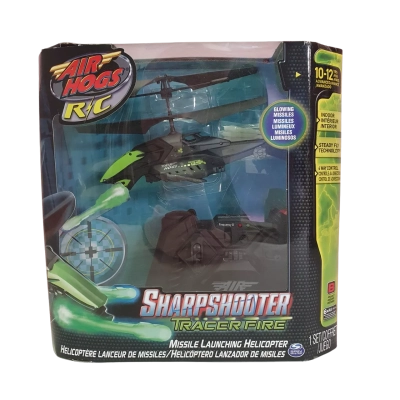 Air Hogs R/C Sharpshooter Tracer Fire Missile Launching Helicopter - New In Box