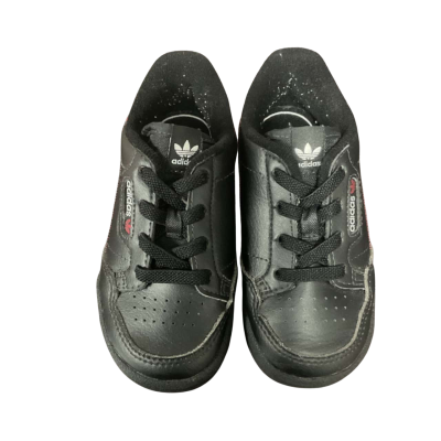 Kids ( toddler) Adidas Size 7 Black Sneakers With Red Stripe  