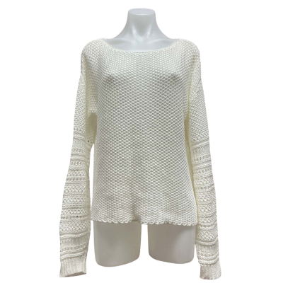 Sass Womens Size 10 Crew Neck Jumper Cream 