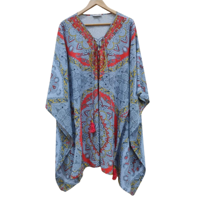 Wayne Cooper Womens Size L Blue Poncho Top (14)