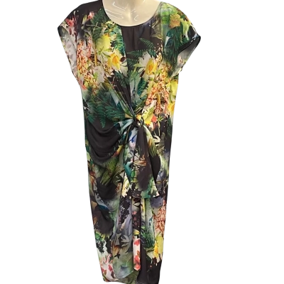 Seed Heritage Womens Size 12 Midi/Sleeveless Dress Floral/Green