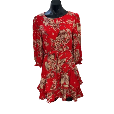 Saints + Secrets Womens  Size 12 Casual Dress Floral / Orange 
