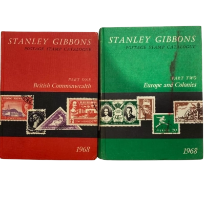 1968 Stanley Gibbons Postage Stamp Catalogue Parts One & Two - British Commonwealth & Europe and Colonies