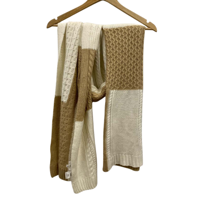 Seed Heritage Unisex Wool Blend Knit Scarf Brown / Cream 