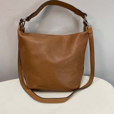 Witchery Womens Leather Handbag / Shoulder Bag Brown 