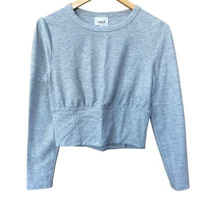 Seed Heritage Light Grey Corset Detail Top Size XS