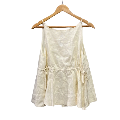 VRG GRL Womens  Size S Shoestring Strap Top Natural 
