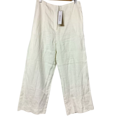 Forever New Posey Linen Wide Leg Pant - Porcelain Size 12 