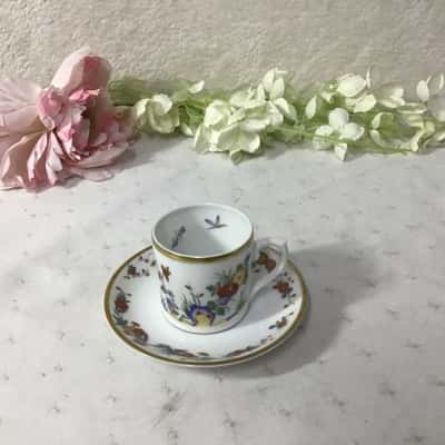 Vista Alegre Porteguese Floral Design Fine China Demitasse Cup & Saucer 