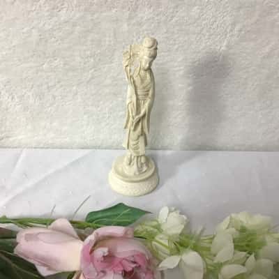 Decorative Italian Carved Ivory Oriental Lady Figurine 