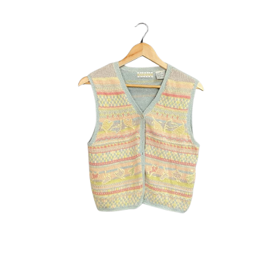 Sigrid Olsen Sport multicolour knit vest Women's size M