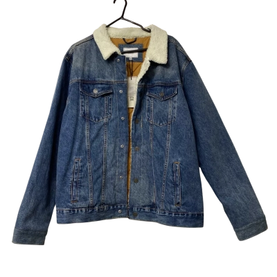  Mens MADDOX Size XXXL Denim Jacket Blue / Burnt Orange / White 