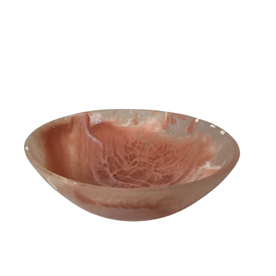 Home by DecoRug Matte Pink Pattern Large Resin Salad Bowl (new)