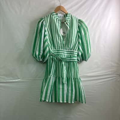 Passion Fusion Womens Size 8 Mini Dress Green / White BNWT