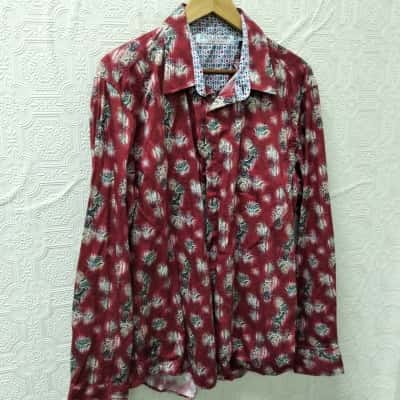 John Lennon Size XL Business Shirt Red VGUC