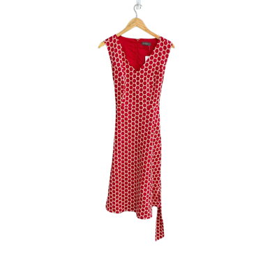 Jacqui-E Womens  Size 10 Maxi Dress / Sleeveless Dress  Polka Dot / Red / White 