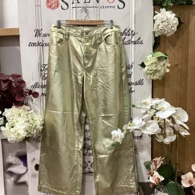 Gorman Brand! NWOT STUNNING GOLD COLOURED WIDE LEG PANT! GGFV322 Winter 23!! Womens  Size 14 Wide Leg Pants Gold 