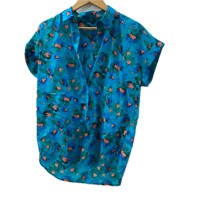 Sportscraft Womens Top Size 12 Blue / Multicoloured 