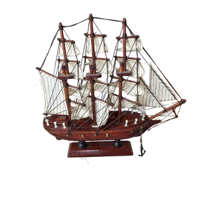 model brown wood ship isolated on white