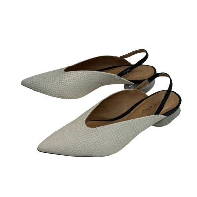 CARRANO Slingback Snake Embossed Leather Wedges / Low Heels (Size US 7)