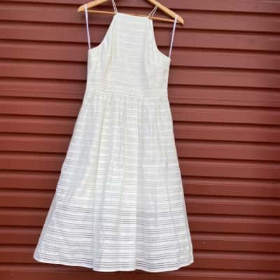Forever New Womens Size 8 Cream/White Midi Dress  